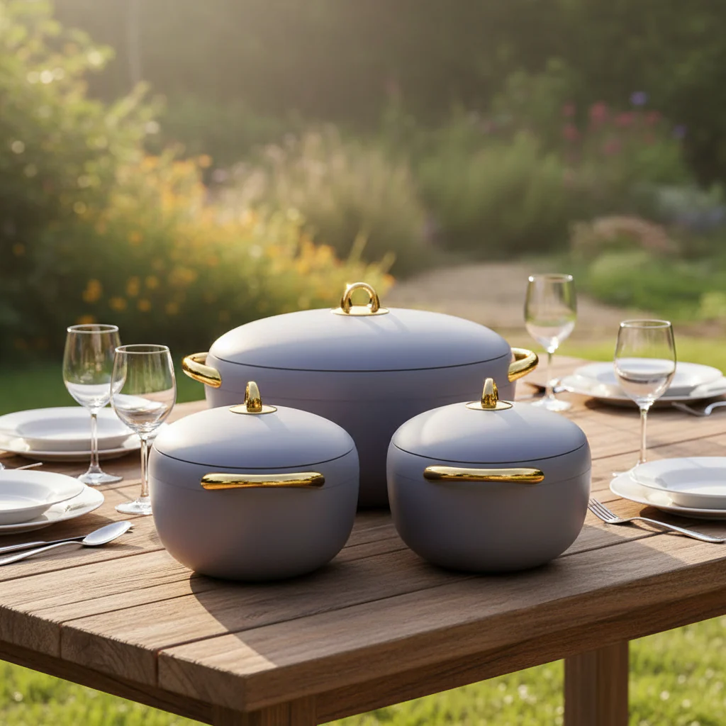 Insulated Hotpot Set 2500ml, 3000ml, and 2000ml.